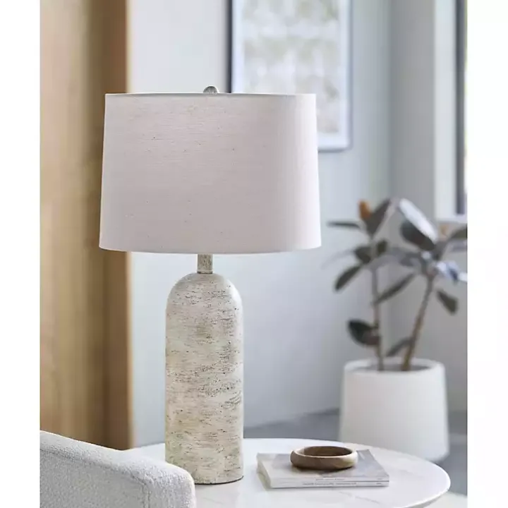 Neutral Faux Stone Vella Table Lamp