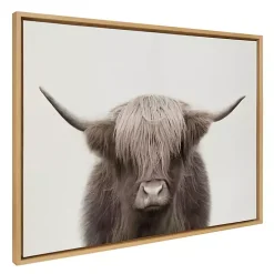Neutral Highland Cow Framed Canvas Print, 28x38