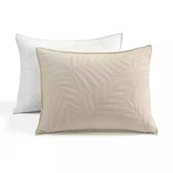 Neutral Leaf Reversible 3-pc. Full/Queen Quilt Set