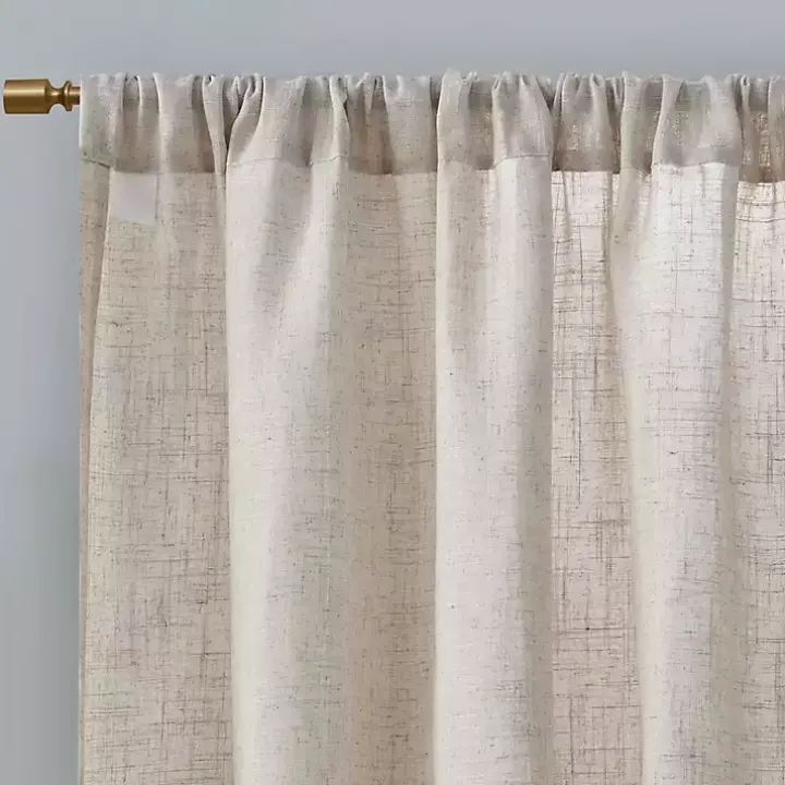Neutral Linen Blend Curtain Panel Set, 84 in