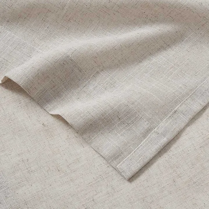 Neutral Linen Blend Curtain Panel Set, 84 in