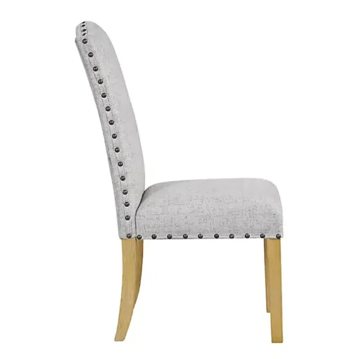 Neutral Nailhead Parsons Dining Chairs, Set of 2