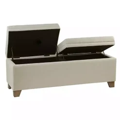 Neutral Split Seat Jackson Storage Bench