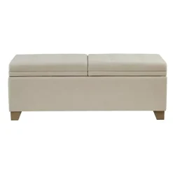 Neutral Split Seat Jackson Storage Bench