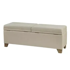 Neutral Split Seat Jackson Storage Bench