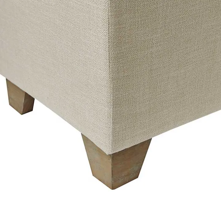 Neutral Split Seat Jackson Storage Bench