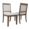Neutral Upholstered Wood Frame Chairs, Set of 2