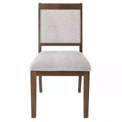 Neutral Upholstered Wood Frame Chairs, Set of 2