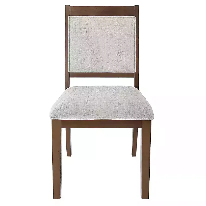 Neutral Upholstered Wood Frame Chairs, Set of 2