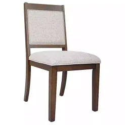 Neutral Upholstered Wood Frame Chairs, Set of 2