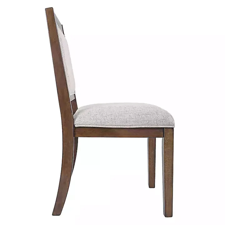 Neutral Upholstered Wood Frame Chairs, Set of 2