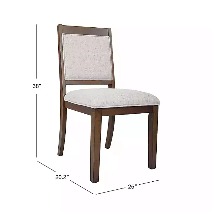 Neutral Upholstered Wood Frame Chairs, Set of 2