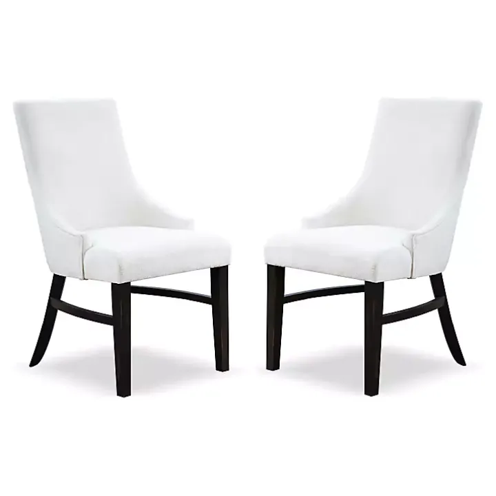 Neutral Wingback Dining Chairs, Set of 2