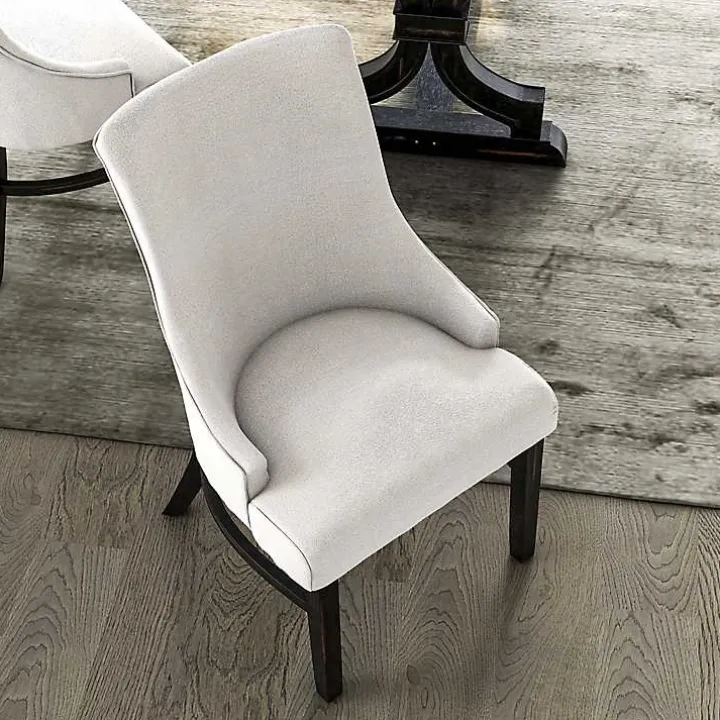 Neutral Wingback Dining Chairs, Set of 2