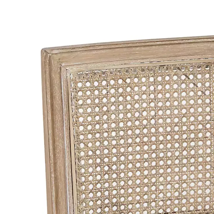 Neutral Woven Back Dining Chairs, Set of 2