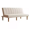 Neutral Woven Channel Convertible Sofa