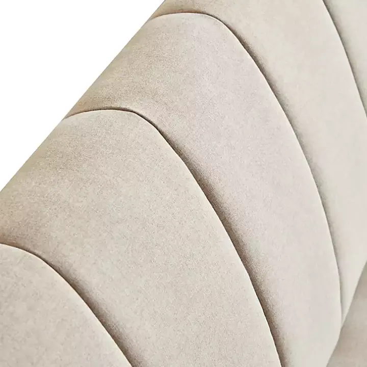 Neutral Woven Channel Convertible Sofa