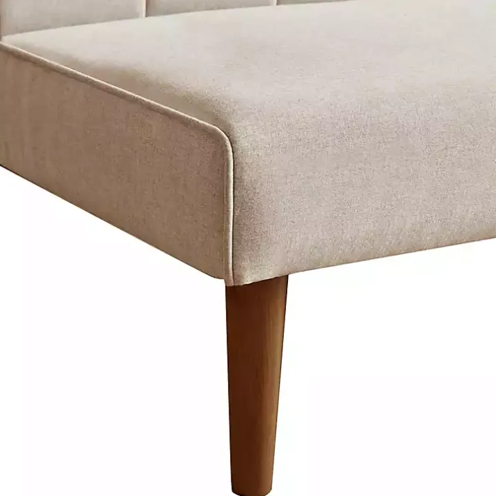 Neutral Woven Channel Convertible Sofa