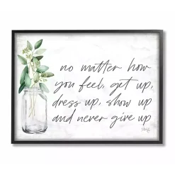 Never Give Up Framed Giclee Canvas Art Print