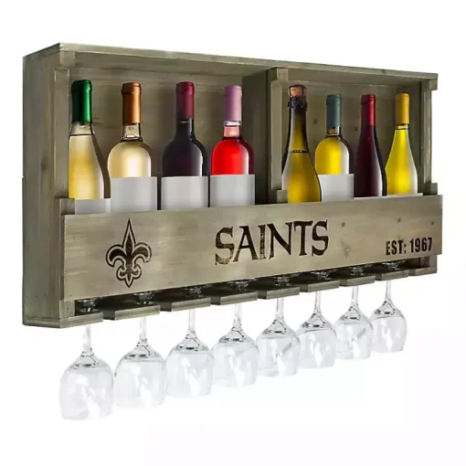 New Orleans Saints Reclaimed Wood Bar Shelf
