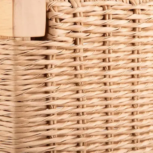 Newport Natural Wood and Rattan Counter Stool
