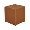 Newton Carmel Faux Leather Square Ottoman