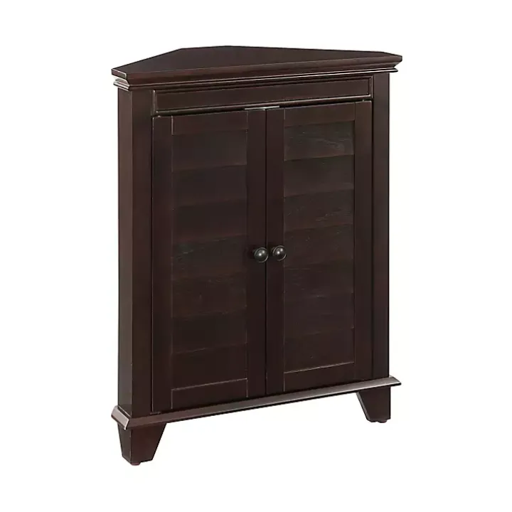 Nikki Dark Brown Wooden Corner Cabinet