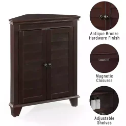 Nikki Dark Brown Wooden Corner Cabinet