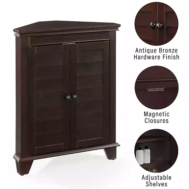 Nikki Dark Brown Wooden Corner Cabinet