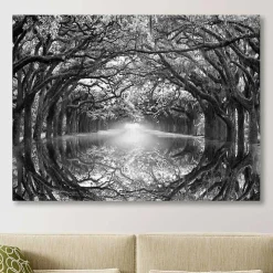 Oak Alley Reflection Giclee Canvas Art Print
