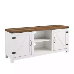 Oak Farmhouse Double Door TV Stand