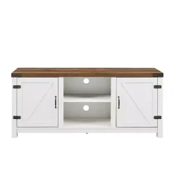 Oak Farmhouse Double Door TV Stand