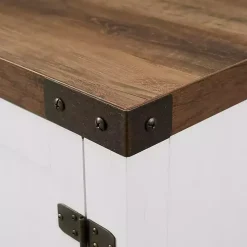 Oak Farmhouse Double Door TV Stand