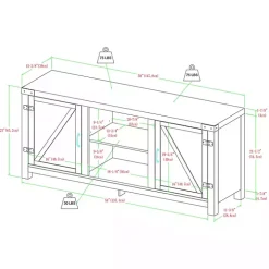 Oak Farmhouse Double Door TV Stand