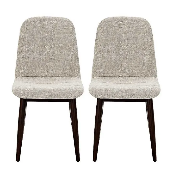 Oatmeal Linen Dining Chairs, Set of 2