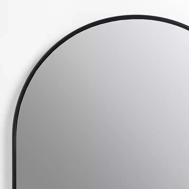 Oblong Black Nouveau Linear Wall Mirror