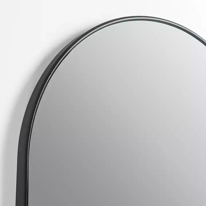 Oblong Black Nouveau Linear Wall Mirror