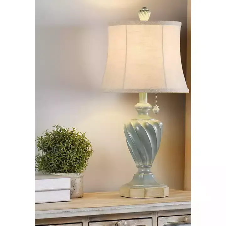 Ocean Blue and Gold Table Lamp