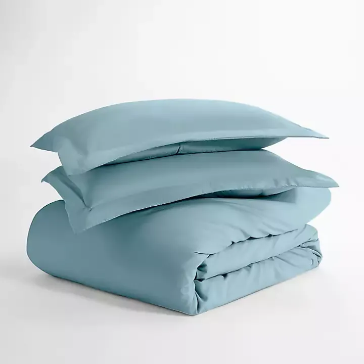 Ocean Blue Solid 3-pc. Twin Duvet Cover Set