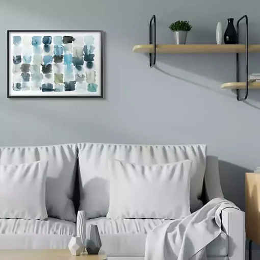 Ocean Inspired Abstract Tiles Framed Art Print