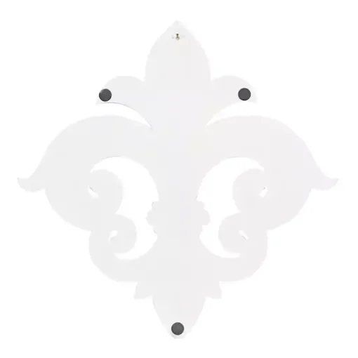 Off-White Distressed Fleur De Lis Wall Decoration