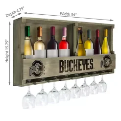 Ohio State Reclaimed Wood Bar Shelf