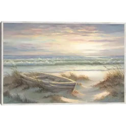 Old Rowboat on the Shore Framed Canvas Art Print