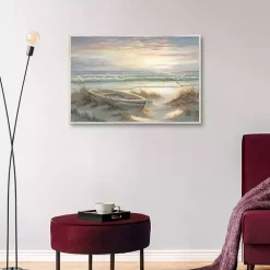 Old Rowboat on the Shore Framed Canvas Art Print