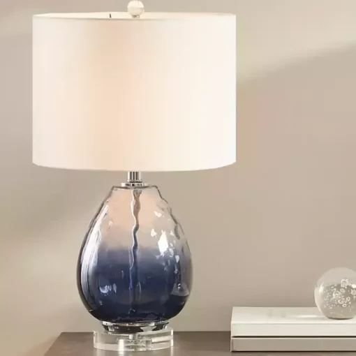 Ombre Blue Glass Teardrop Table Lamp