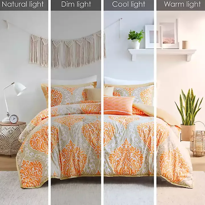 Orange Damask 5-pc. Full/Queen Comforter Set