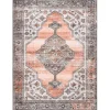 Orange Distressed Medallion Washable Runner