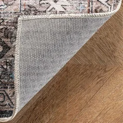 Orange Distressed Medallion Washable Runner