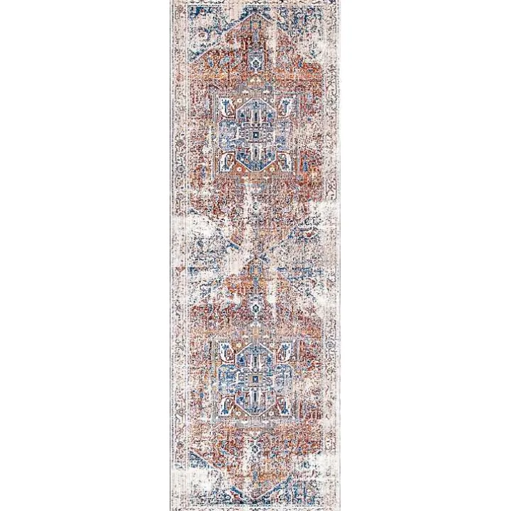 Orange Eli Medallion Fringe Runner