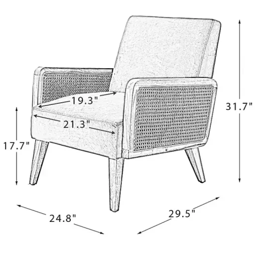 Orange Rattan Accent Chair